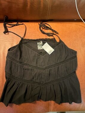 H&M Black Crinkled Cotton Pajamas
size large